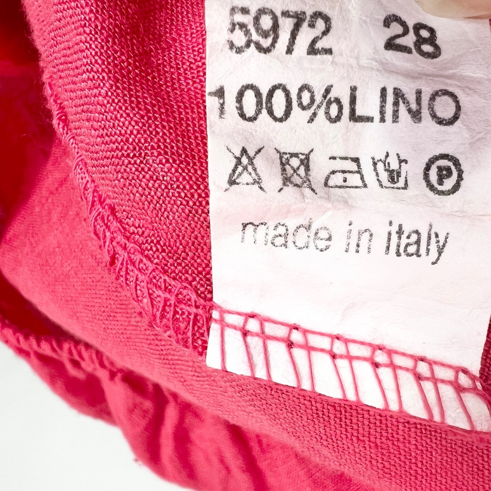 Bella pure Italian linen watermelon pink bubble hem lagenlook summer dress - Picture 15 of 15